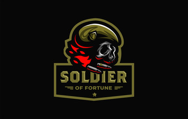 Skull in a military beret 