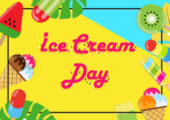 Fototapeta na wymiar Ice Cream Day. vector illustration ep2