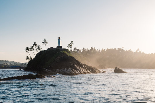 Morning light hits the south coast of Sri Lanka.