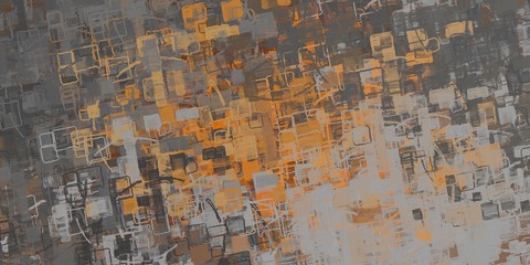 Digital sketch on colorful wall mix. 2d illustration. Texture backdrop painting matrix unique form. Creative natural chaos structure element material creation bitmap figures. Acrylic vivid variety con