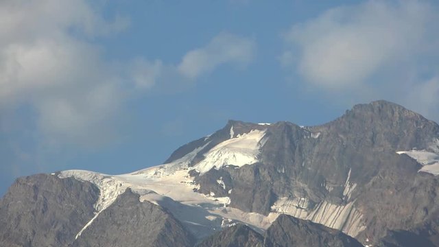 Time lapse view on sumit Laila. Mount Laila is located on Svaneti mountain range . Svaneti region of Georgia.