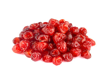 Isolated dried cherries on a white background