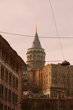 Galata tower at sunset