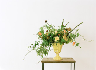 Wild arrangement of spring flowers