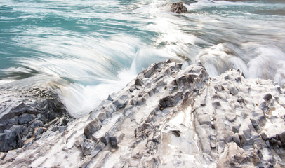 Naklejka premium The Kicking Horse River flows down , Yoho National Park, British Columbia, Canada