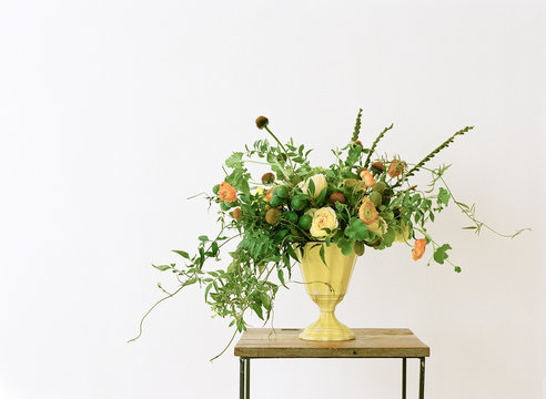 Wild arrangement of spring flowers