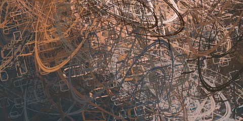 Decorative oil painting. Vibrant dynamic art. 2d illustration. Texture backdrop. Creative chaos structure element.