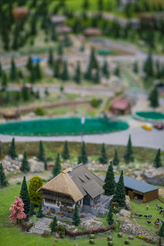Model of an eco ethno village in a smaller scale