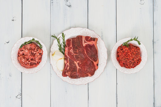 A Selection of Organic Raw Meat