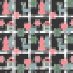 Seamless pixel blurred unfocused pattern