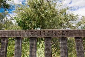 Life is sweet bench