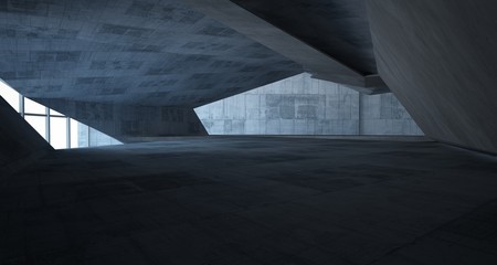 Obraz premium Abstract architectural concrete interior of a minimalist house. 3D illustration and rendering.