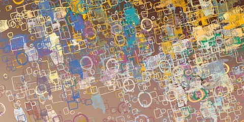 Naklejka premium Art wallpaper. Digital canvas. 2d illustration. Texture backdrop painting. Creative chaos structure element.