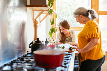 Family in the kitchen.