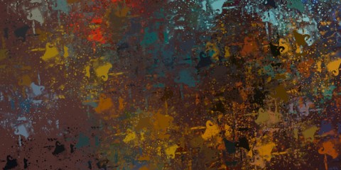 Decorative oil painting. Vibrant dynamic art. 2d illustration. Texture backdrop. Creative chaos structure element.