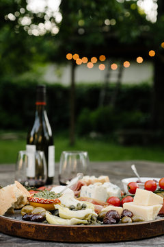 Italian party platter in a Backyard