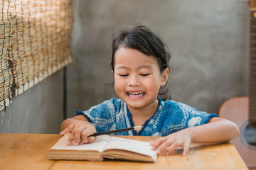 Asian children drawing
