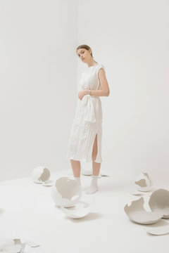 Dreamy studio portrait of young female.