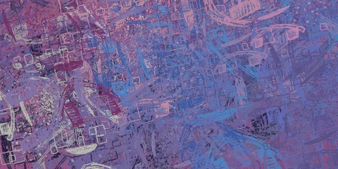 Handmade surreal abstract pattern. Modern artistic canvas. 2d illustration. Texture backdrop painting. Creative chaos structure element.