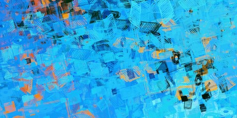 Handmade surreal abstract pattern. Modern artistic canvas. 2d illustration. Texture backdrop painting. Creative chaos structure element.