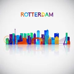 Printed kitchen splashbacks Rotterdam graph on abstract background