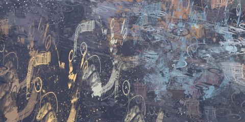 Modern art. Artistic brush. Oil painting. 2d illustration. Texture backdrop. Creative chaos structure element.