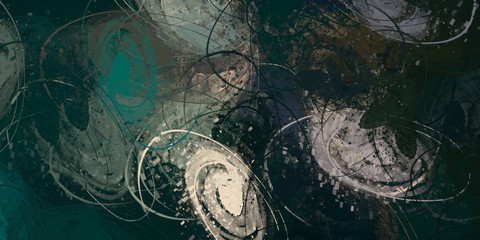 Modern art. Artistic brush. Oil painting. 2d illustration. Texture backdrop. Creative chaos structure element.