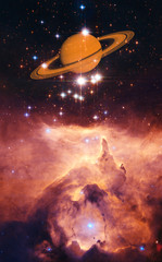 Obraz na płótnie Canvas Planet Saturn from outer space. Space nebula