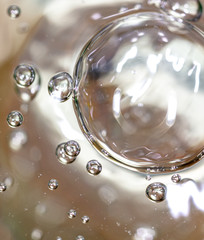 Bubbles of air on the surface of water as an abstract background