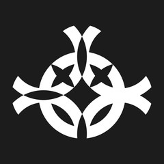 White contrary symbol 