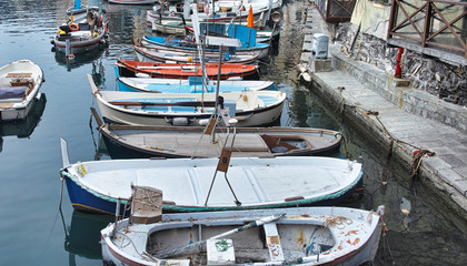 Fototapeta na wymiar detail of boat in camogli harbour