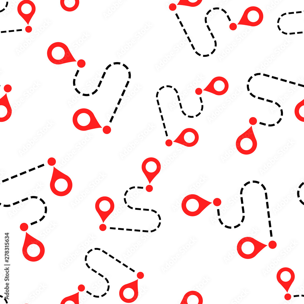 Poster move location icon seamless pattern background. pin gps vector illustration on white isolated backgr