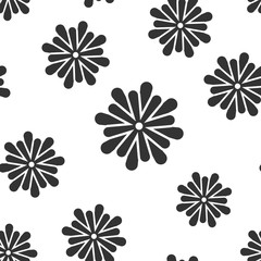 Fototapeta na wymiar Flower leaf icon seamless pattern background. Magnolia, dahlia vector illustration on white isolated background. Plant blossom business concept.