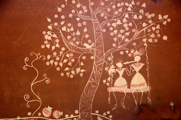 Art Work on Wall at Madhu Vana, Bengaluru