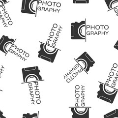 Camera device sign icon seamless pattern background. Photography vector illustration on white isolated background. Cam equipment business concept.