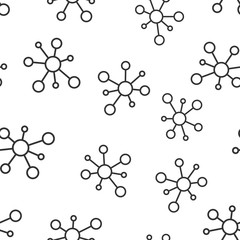 Hub network connection sign icon seamless pattern background. Dna molecule vector illustration on white isolated background. Atom business concept.