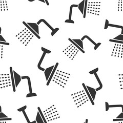 Shower sign icon seamless pattern background. Bathroom water device vector illustration on white isolated background. Wash business concept.
