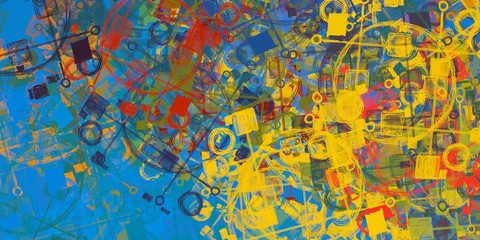 Canvas painting. Colorful background texture. 2d illustration. Texture backdrop. Creative chaos structure element.