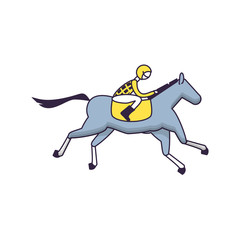 Fototapeta na wymiar horse with jockey racecourse icon