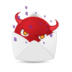 Red Virus Mail Danger Symbol Vector