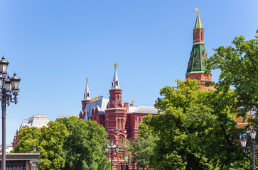 Moscow Kremlin, Russia (day). View from Alexander garden