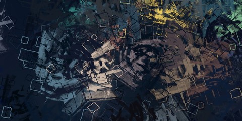 Crazy sketch random pattern. Creative chaos and variety structure. Modern art drawing painting. 2d illustration. Digital texture wallpaper. Artistic sketch draw backdrop material. 