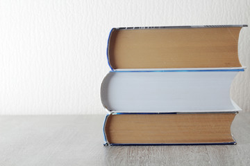 A stack of books with copy space