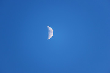 Moon on the blue sky.