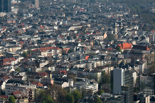 Stadt Frankfurt am Main von oben Ausschnitt
