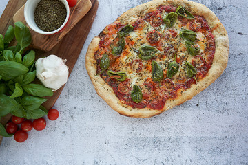 pizza, food, cheese, italian, tomato, meal, dinner, baked, delicious, mozzarella, isolated, crust, snack, pepper, vegetable, pepperoni, basil, tasty, red, restaurant, white, gourmet, lunch, ham, cuisi