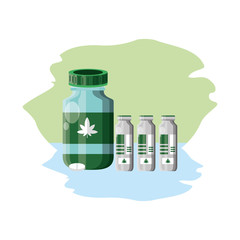 cannabis bottles medicinal products icons