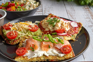 salad, food, vegetable, tomato, lettuce, meal, healthy, fresh, dinner, green, plate, diet, vegetables, chicken, lunch, appetizer, dish, meat, tomatoes, vegetarian, cuisine, white, cheese, pepper, rice