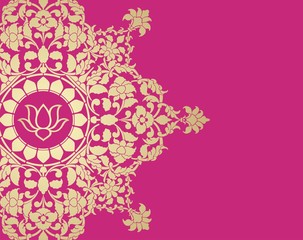 water lily, wedding card design, royal India	