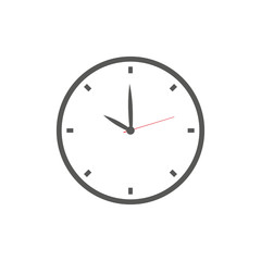 Clock icon thin line for web and mobile, modern minimalistic flat design. Vector dark grey icon on light grey background.